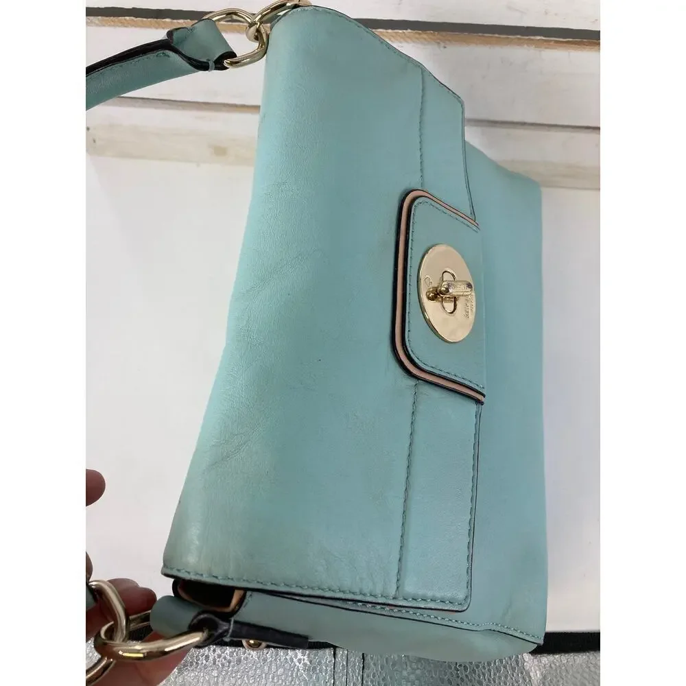 KATE SPADE SMALL LIGHT BLUE SMOOTH LEATHER CROSSBODY BAG